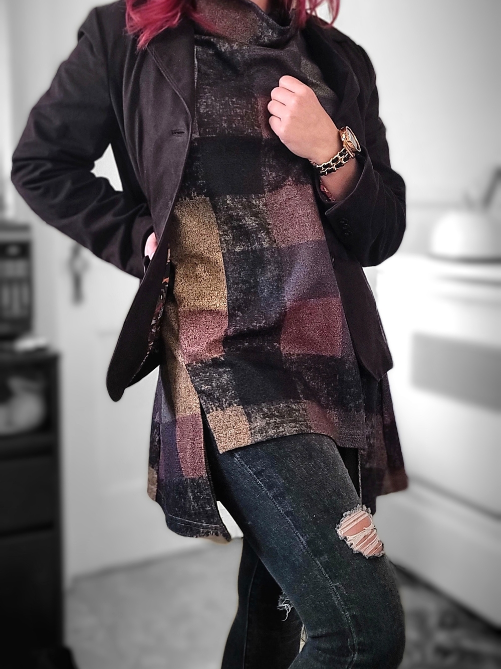 Vintage Dark Academia Suede Blazer